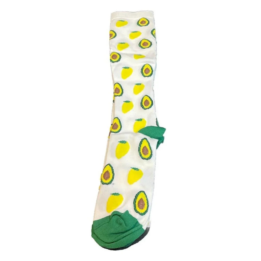 Compression Women Socks Nurse Travel Knee High Colorful Avocado S/M NEW